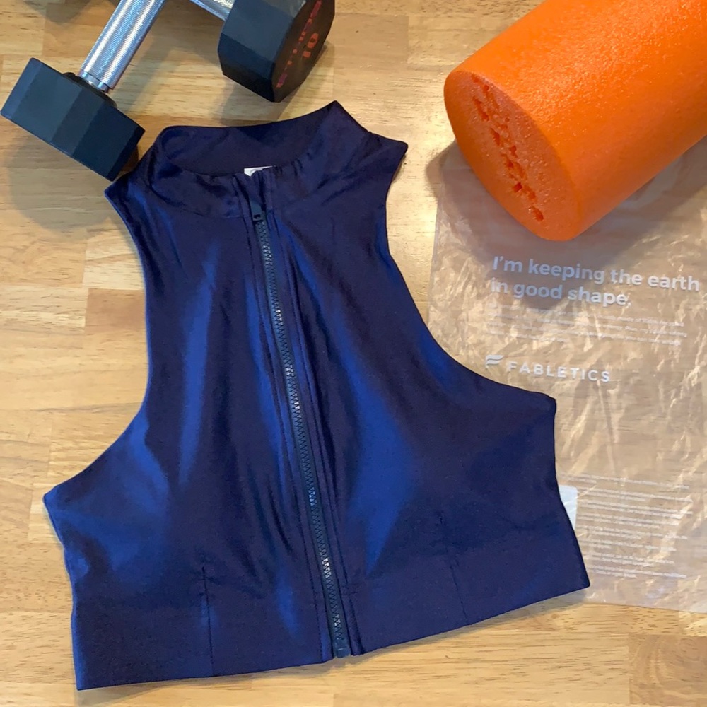 Leilani Zip Front Built In Bra Tank NWT